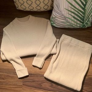 Fashion Nova Two Piece Ribbed Sweater And Midi Skirt